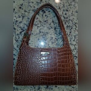 Liz Claiborne Brown Faux Alligator Purse